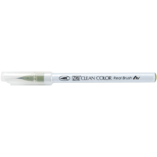 Zig Clean Color Real Brush Marker, Olive Green (adgs)