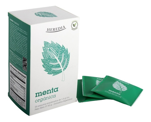 Te Menta Heredia 25 Saquitos Ensobrados X 37,5 Gr