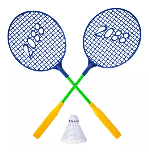 Raquete de badminton com desenho de peteca jogos ao ar livre