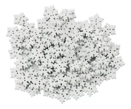 Botones Novedosos Con Forma De Copos De Nieve Blancos, 100 P