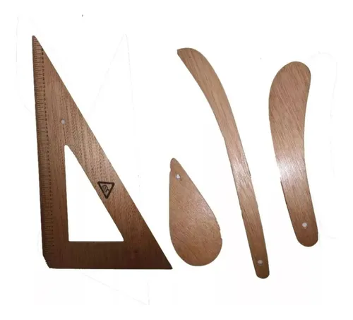 Set De Reglas En Madera Para Modistería Escala 1/2