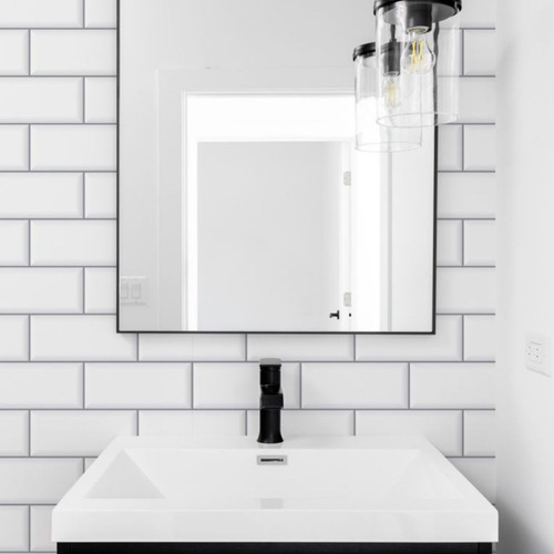 Papel De Parede Azulejo Hidráulico Adesivo Metro White