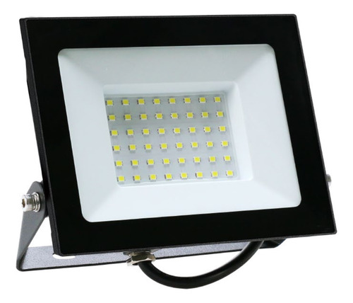 Reflector Led 50w 6500k Luz Fria Trefi Negro Blanco Frío
