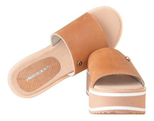 Zuecos Sandalias Bajos De Mujer De Cuero Pratt - Ferraro