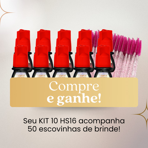 Cola Elite Hs16 3ml Kit 10 Unidades Extensao Cilios Fio Fio