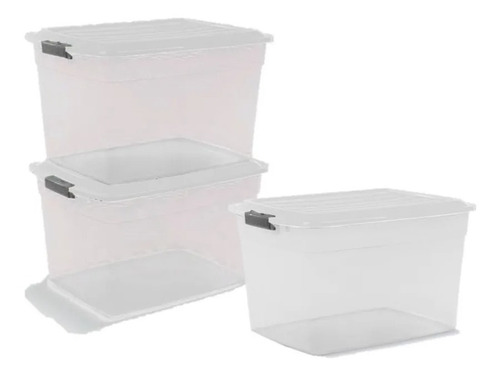 Caja 42lts Organizadora Apilable X3u Colombraro Plastica