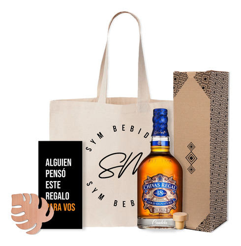 Combo Kit Whisky Chivas Regal 18 Años 750ml Grabado 