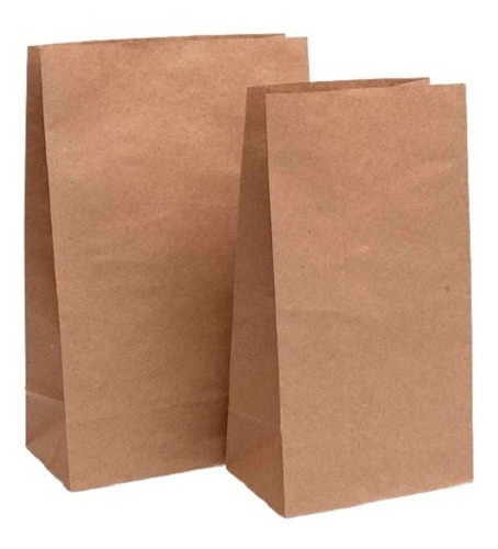 Bolsas De Papel Kraft Tipo Delivery Sin Asa 10kg Larga