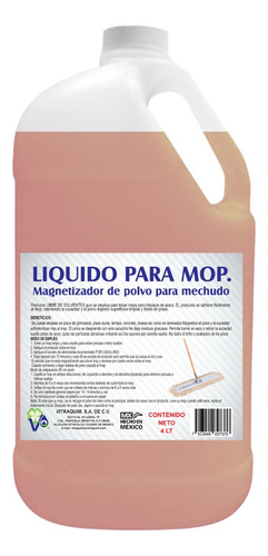 4 Litros Liquido Para Mop Magnetizador De Polvo Hogar