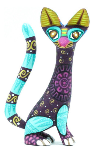 Alebrije Gato, Tallado En Madera De Cedro