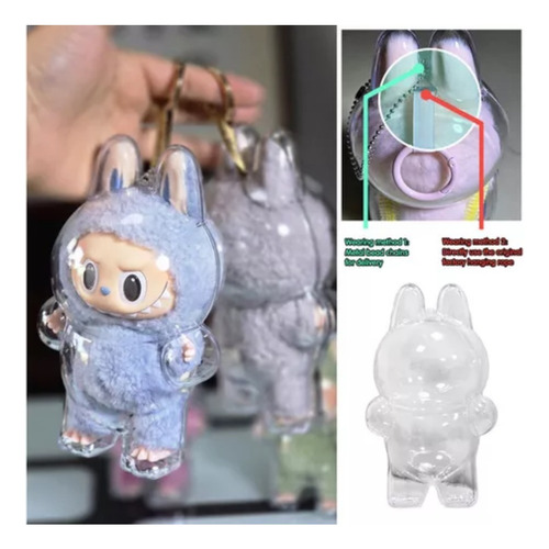 Funda Protectora Transparente De Plástico Portátil Labubu Do