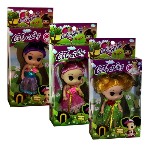 Boneca Bonequinha Cute Baby My Girl Kit 3 Bonecas