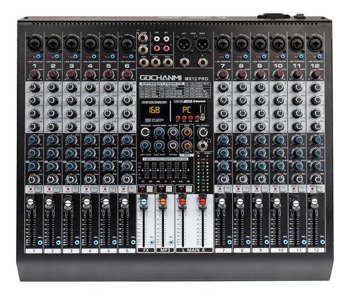 Mezcladora Audio Gc Mx12pro Dj Mixer 12 Canales Con 99 Dsp