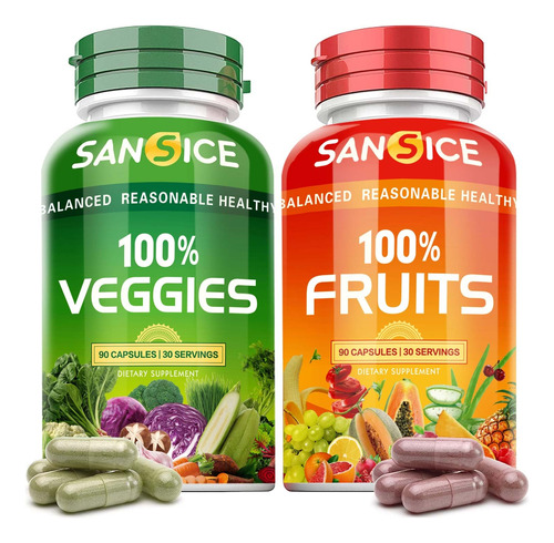 Suplemento De Frutas Y Verduras, 100% Organicas Y Naturales,