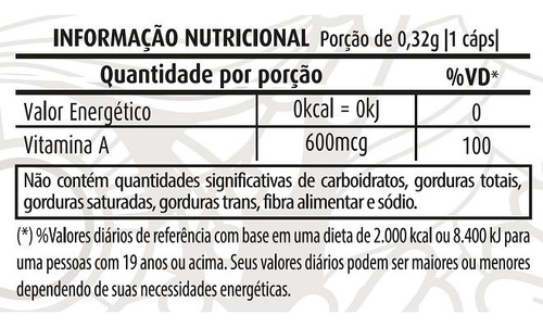 Betacaroteno (60 Caps) - Padrão: Único Natural