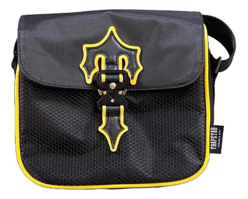 Trapstar Bolso Mensajero Lateral Original, Negro/amarillo