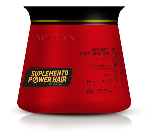 Máscara Suplemento Power Hair Mutari Hidratação, Força, Crescimento, Reposição De Massa 1kg