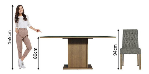 Juego de Comedor con Mesa y 4 Sillas Madesa Marilia Color Marrón/Negro/Gris