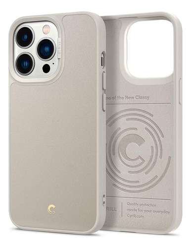 Funda Cyrill Leather Brick Para iPhone 13 Pro Cream