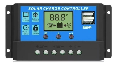 Controlador De Carga Solar Inteligente 30a 12v/24v