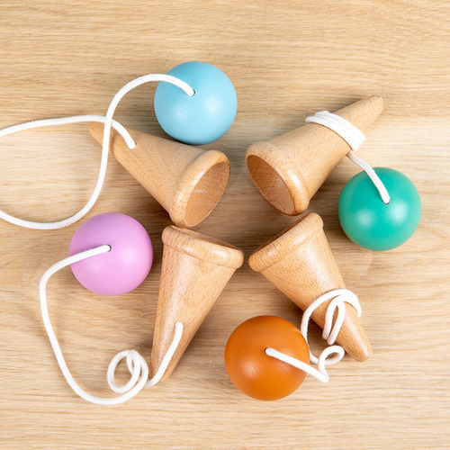 5 Kendama Bola Y Taza Japonesas Juguetes Educativos Verde