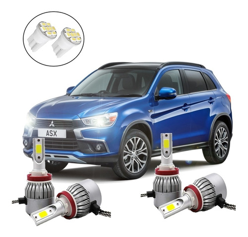 Kit Lâmpadas Led Farol Baixo E Milha Mitsubishi Asx 2011