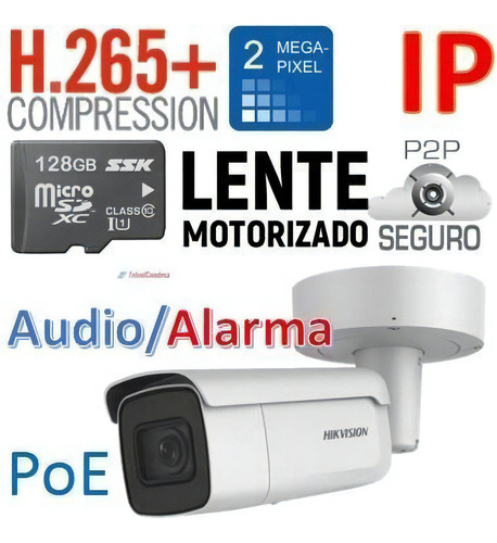 Cámara de seguridad Hikvision DS-2CD2623G0-IZS Pro Series (EasyIP) con resolución Full HD 1080p