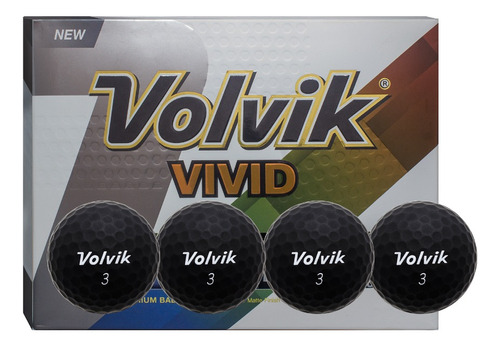 Pelotas De Golf Volvik Vivid Negra Una Docena