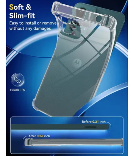 Funda Transparente Antigolpes Para Motorola G05 E15 Transparente Motorola G05 E15