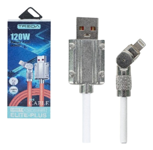 Cable De Carga Metálico Compatible Con Lightning 180° Treqa