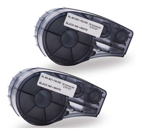 Imagem 2 de 5 de *2un Fita Compat. Brady Vinil 19mm Ribbon Pr/br M21-750-595