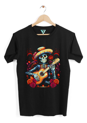 Polera Coco Halloween Muerte Mexico Esqueleto Niños Adultos