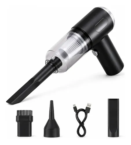 Aspirador Portátil Vacuum Cleaner 3 em 1 120W USB Sopro Carro Preto