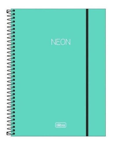 Caderno Neon Azul Turquesa 10 Matérias 160 Folhas - Tilibra