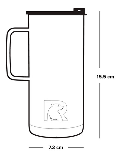 Imagen 5 de 9 de Taza Termica De Viaje Rtic, Citrus Matte Con Tapa ,16oz Pc
