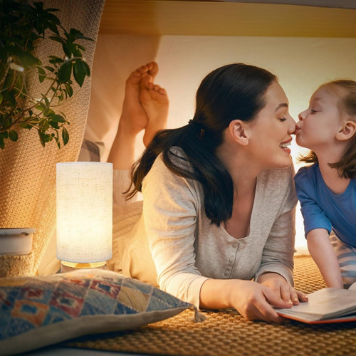 Luminária De Mesa Led Infantil Quarto Luz Com 3 Cores Usb