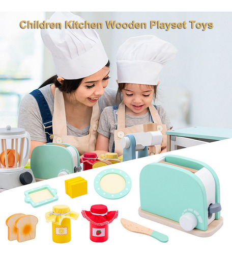 Un Juego De Juguetes De Cocina De Madera For Niños.