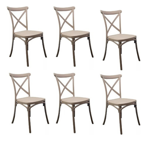 Set 6 Sillas Modernas Crossback Comedor Restaurant Jardin