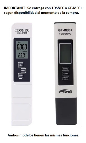 Medidor Digital Ec, Tds & Temp ( Display Retroiluminado ).