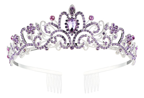 Makone Coronas Y Tiaras De Cristal Con Diadema De Peine Para