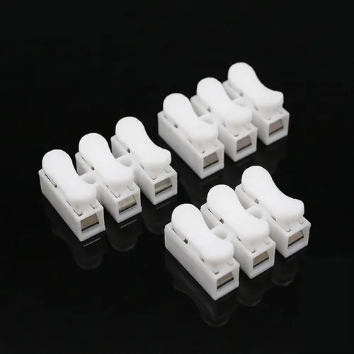 50 X Bornera Con Boton Conector Rapido Para 3 Cables Empalme
