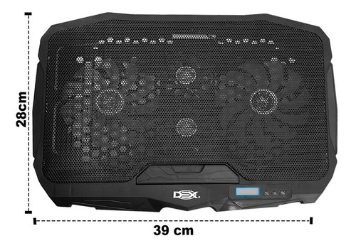 Imagem 2 de 7 de Base Suporte Cooler Para Notebook 17 Led 4 Coolers Dx-006