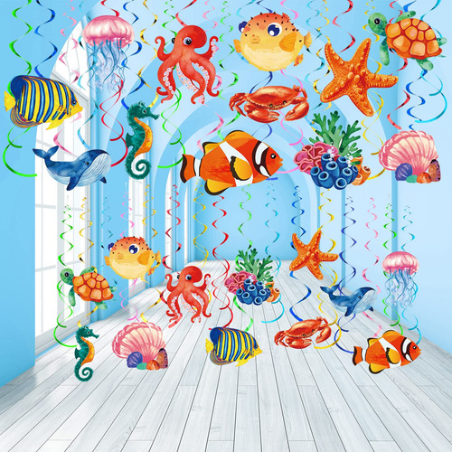 Clabby 30 Pieza Espiral Colgante Pez Tropical Mar Decoracion