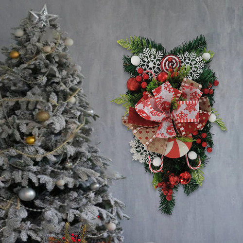 Corona De Lágrima De Navidad Para Puerta, Pared, Ventanas,