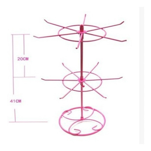 Imagen 5 de 10 de Exhibidor Simple Metalico 2 Nivel Joya Collar Llavero 41cm