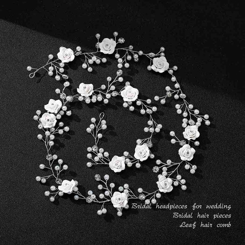 Foyte Diadema De Cristal Para Novia De Boda, Flores Nupciale