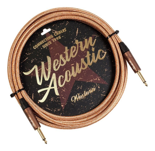 Cable Acustico 3 Metros Tela Western Plug Mono Vintage P