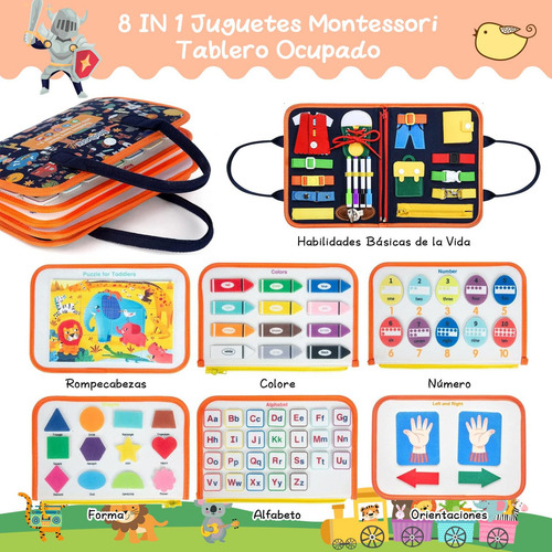 R0x Libro Sensorial, Tablero Montessori Ocupado, Juguetes /