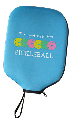 Pickleball Paddle Cover Neopreno Manga Cierre De Azul Claro