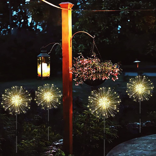 Luces Solares Para Jardín, Luces De Fuegos Artificiales Impe